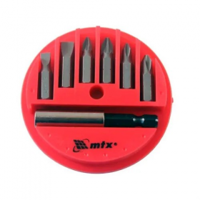 JOGO BITS E ADAPTADOR MAGNETICO PARA/BITS ACO 45 X 7PCS MTX