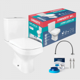 COMBO BACIA COM CAIXA ACOPLADA LIKE BRANCO LORENZETTI